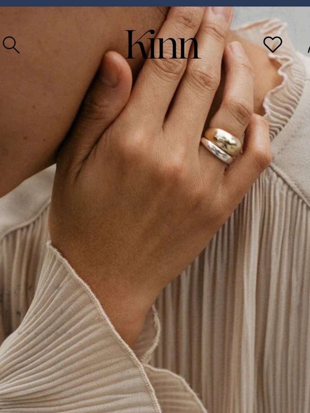 Authentic Kinn “Dare To Love” Classic Dome Ring in Silver